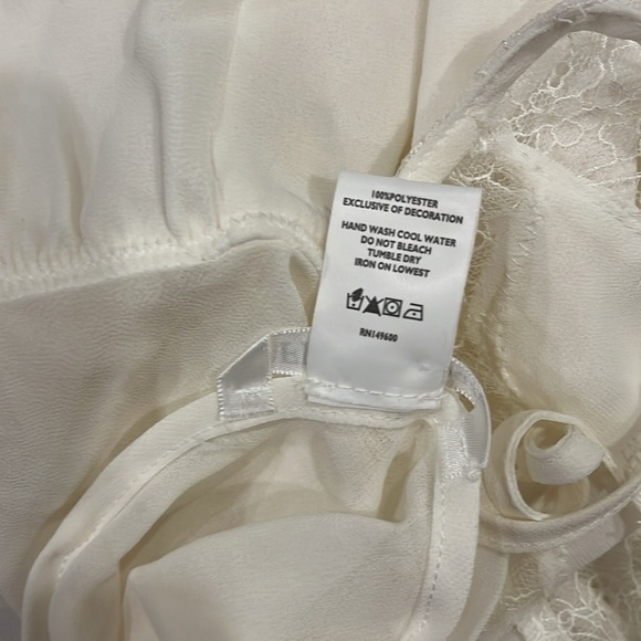 Gorgeous Cream Sheer Floral Nikrooz Adjustable Strap Cinched Waist Chemise M - Picture 4 of 4